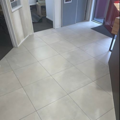 After cleaning floor tiles